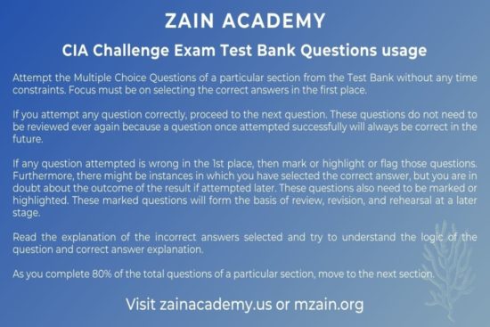 how to use the cia challenge exam test bank questions