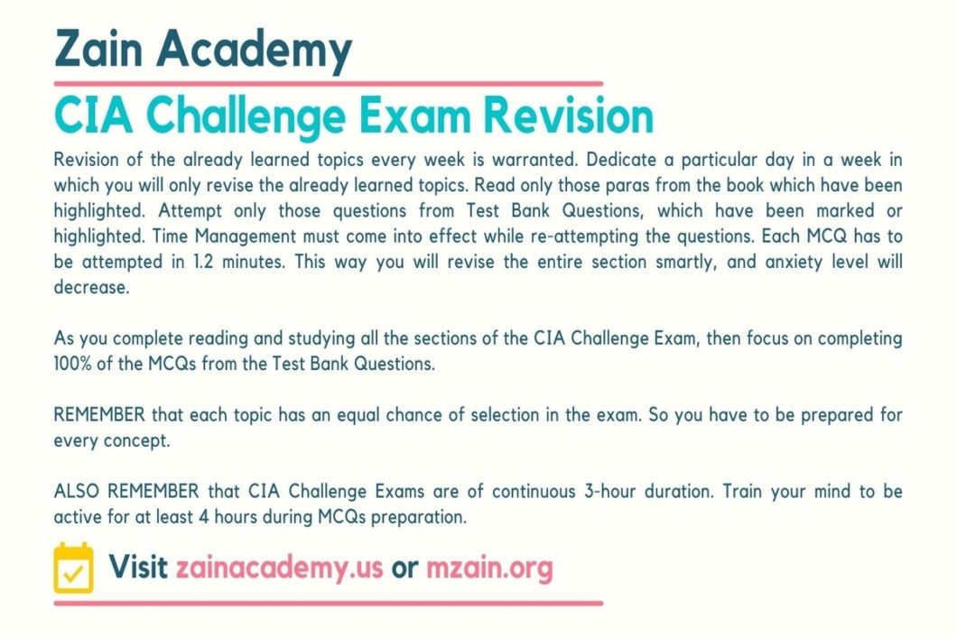 what role does revision play in cia challenge exam preparation