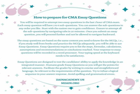 How to prepare for CMA Essay Questions