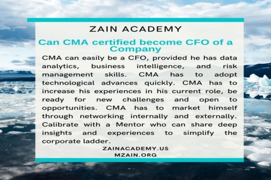 Can CMA certified become CFO of a Company
