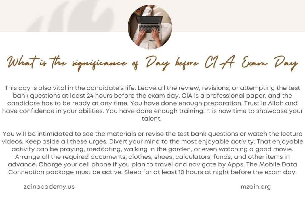 What is the significance of Day before CIA Exam Day